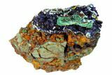 Azurite Crystals with Malachite & Chrysocolla - Laos #162598-1
